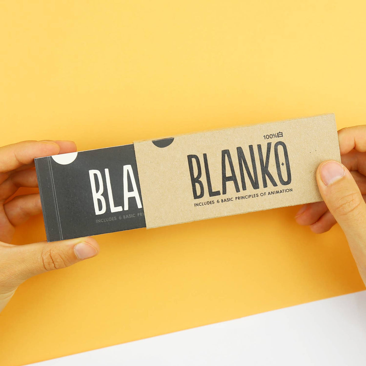 Blanko-Flipbook mit geschlossenem Umschlag auf hellem Untergrund.