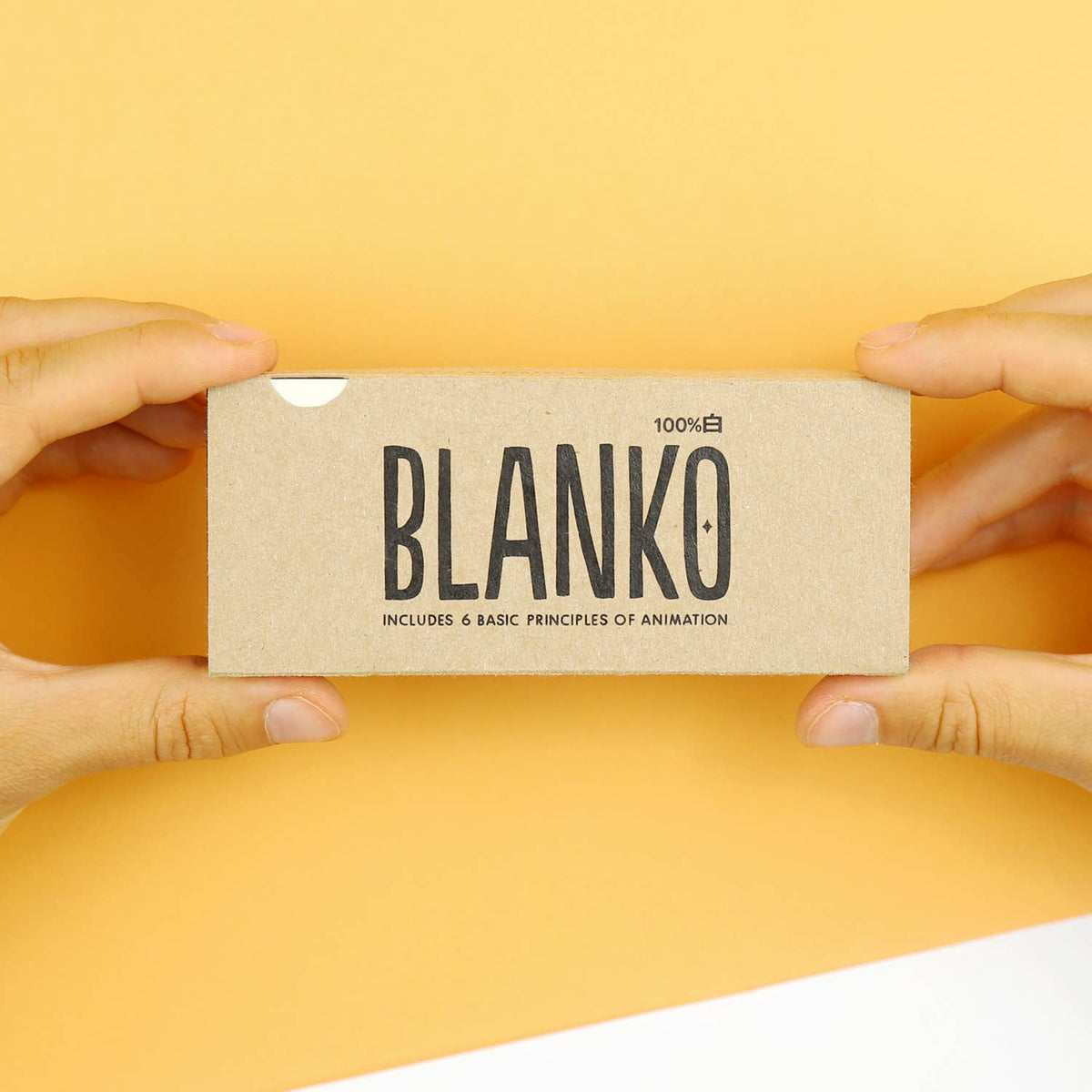 Hand hält ein kleines Flipbook am Rand zum Durchblättern.