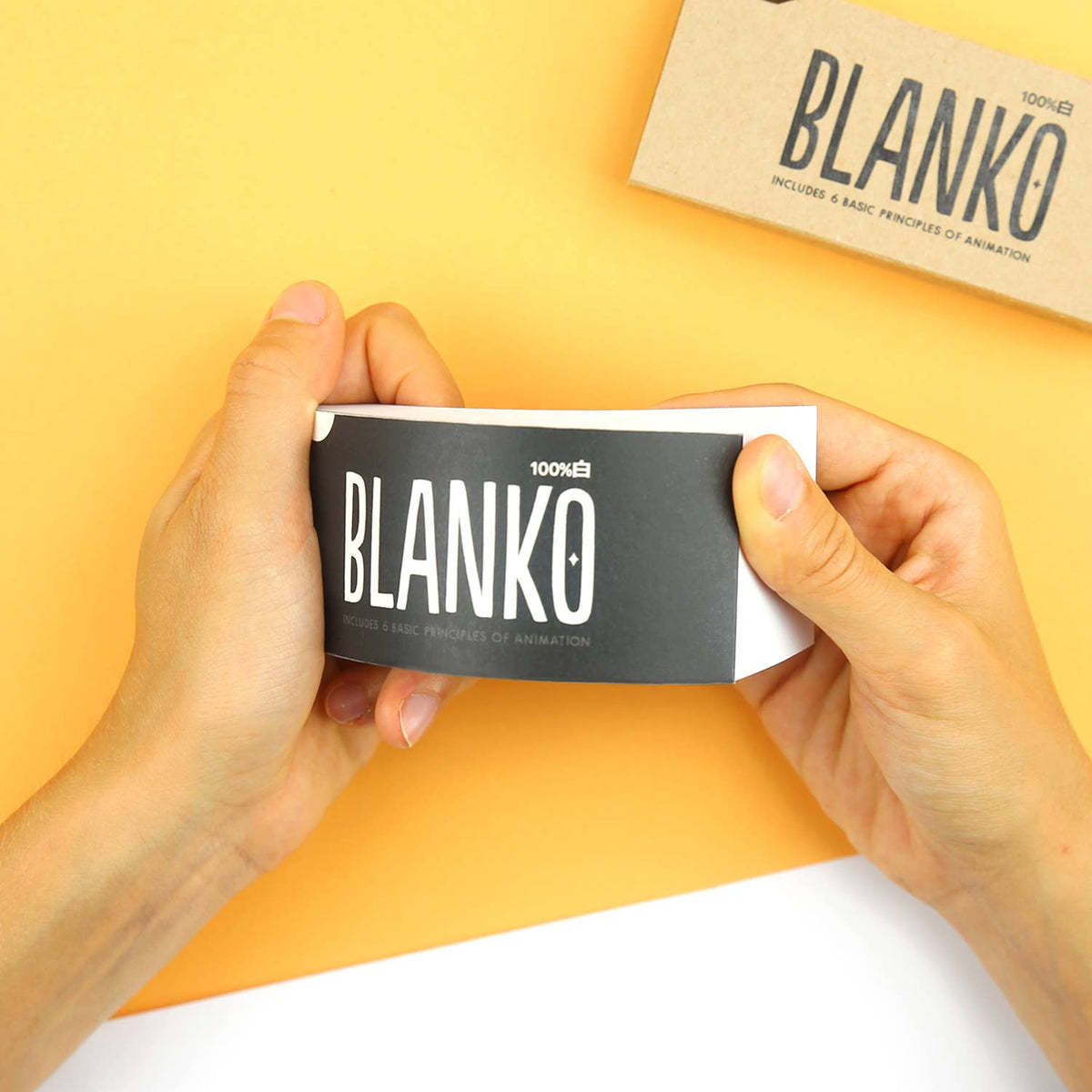 Mehrere Blanko-Flipbooks als Set nebeneinander angeordnet.