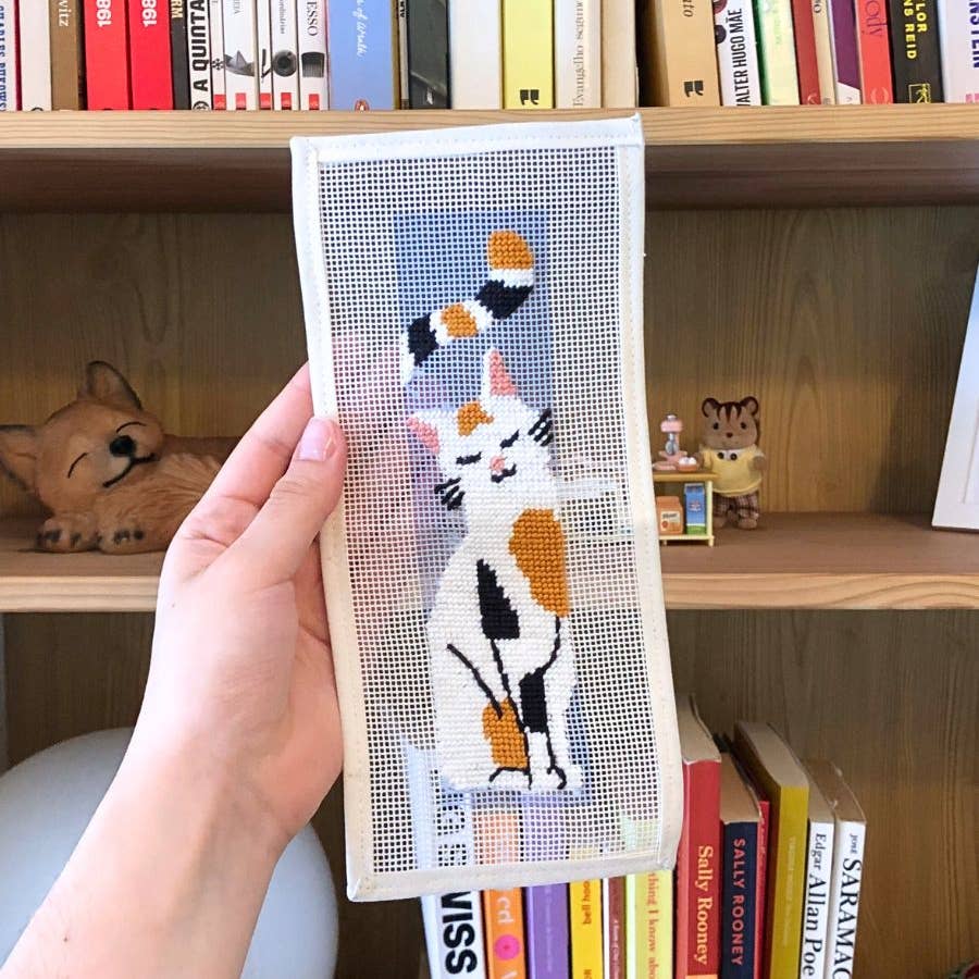 Kreuzstich-Lesezeichen-Set The Great Catsby mit Katzenmotiv