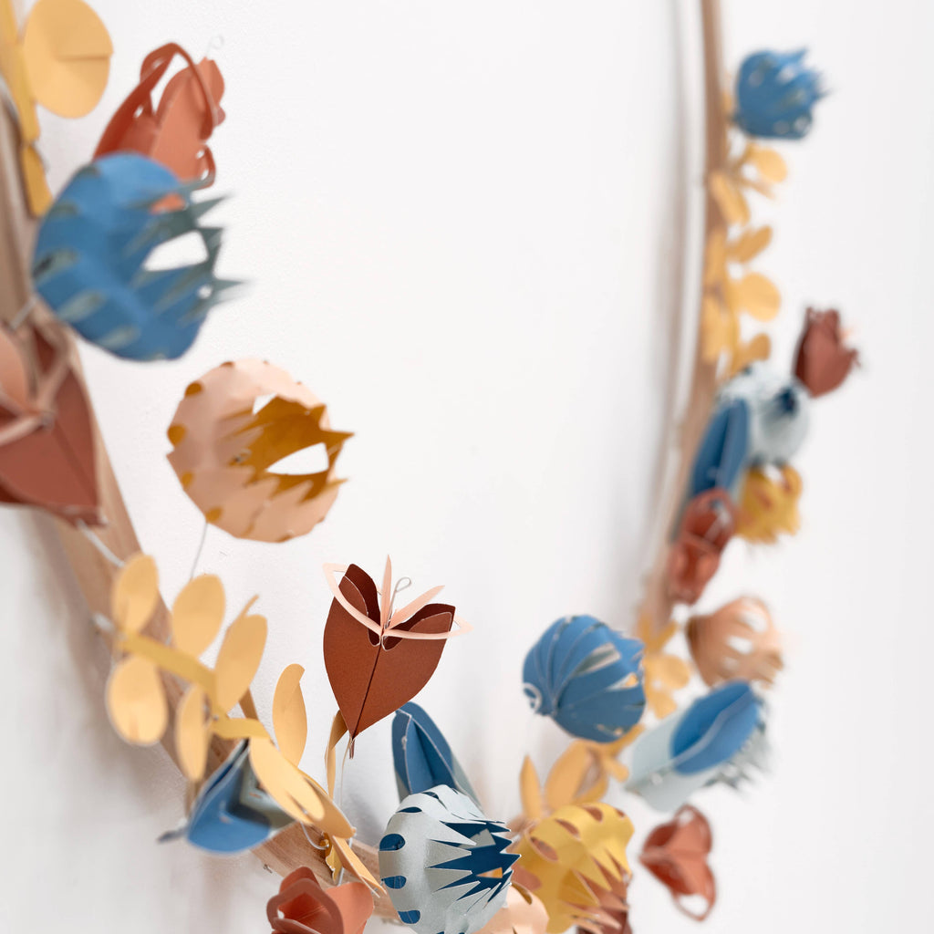 Papierblumen-Strauß mit 6 bunten Feldblumen, handgefertigt
