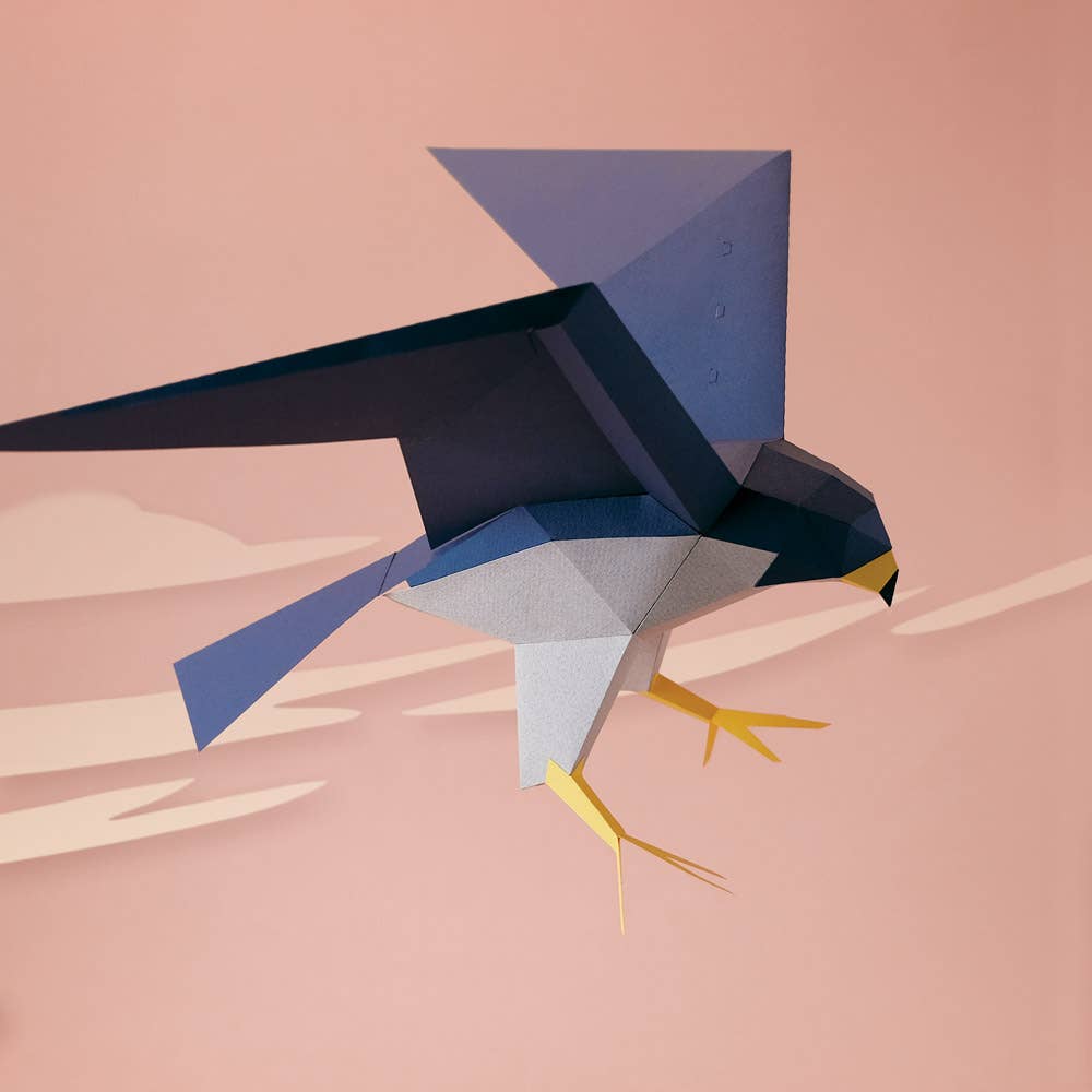 Wanderfalke 3D-Papiermodell – Papercraft-Bastelset